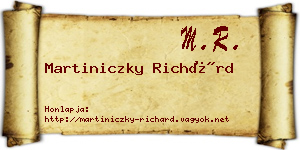 Martiniczky Richárd névjegykártya